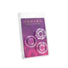 ZAHARA STRETCH RINGS TRIO CLEAR