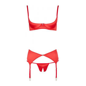 CONJUNTO ABIERTO 3 PZS ROJO de cotelli lingerie-2220962