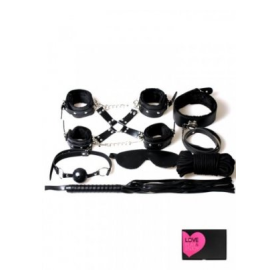 SET 8 PIEZAS BDSM NEGRO