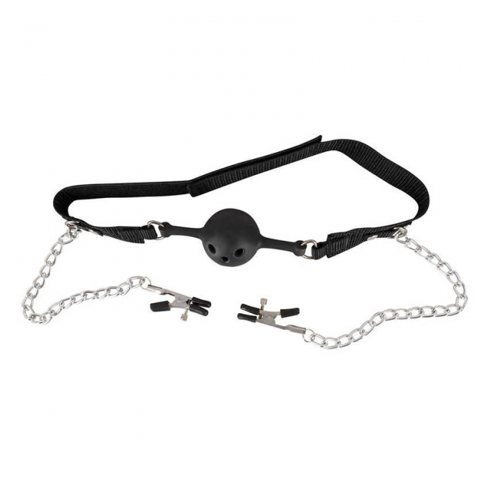 BALL GAG CON PINZAS DE BAD KITTY