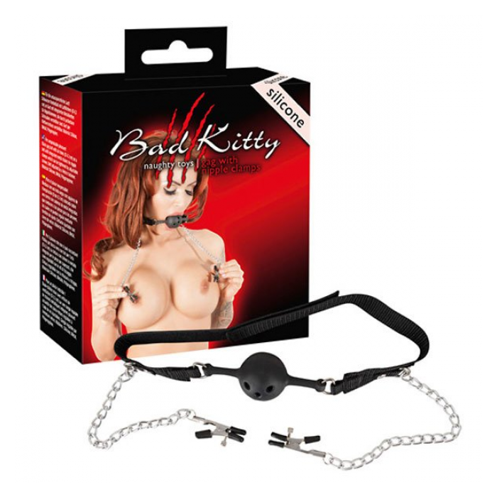 BALL GAG CON PINZAS DE BAD KITTY