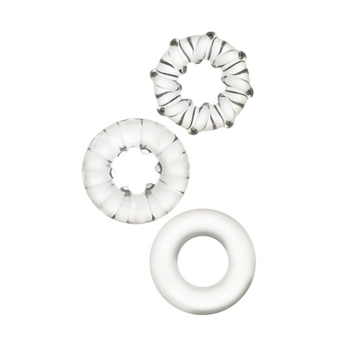 ZAHARA STRETCH RINGS TRIO CLEAR