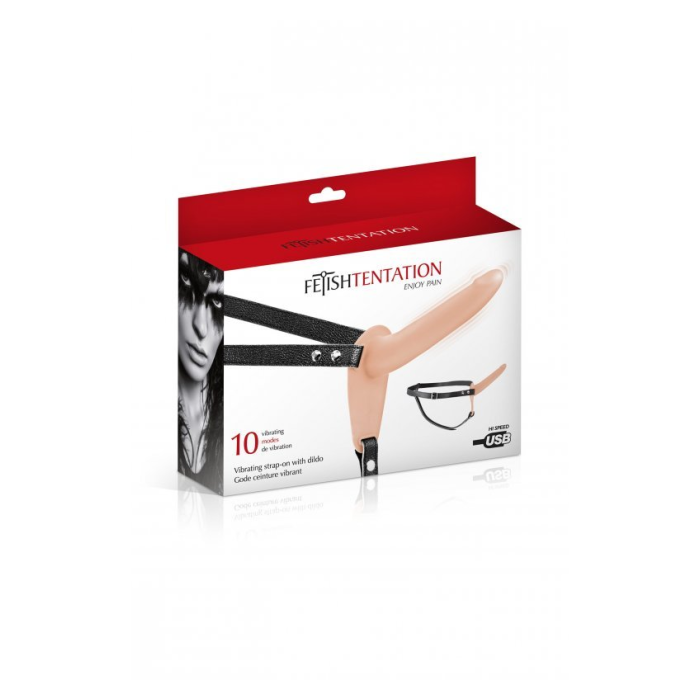 ARNÉS STRAP-ON DE SILICONA  CON VIBRADOR de FETISHTENTATION 