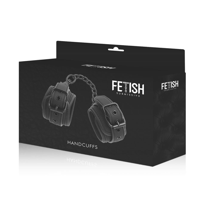 FETISH SUBMISSIVE HANDCUFFS VEGAN LEATHER