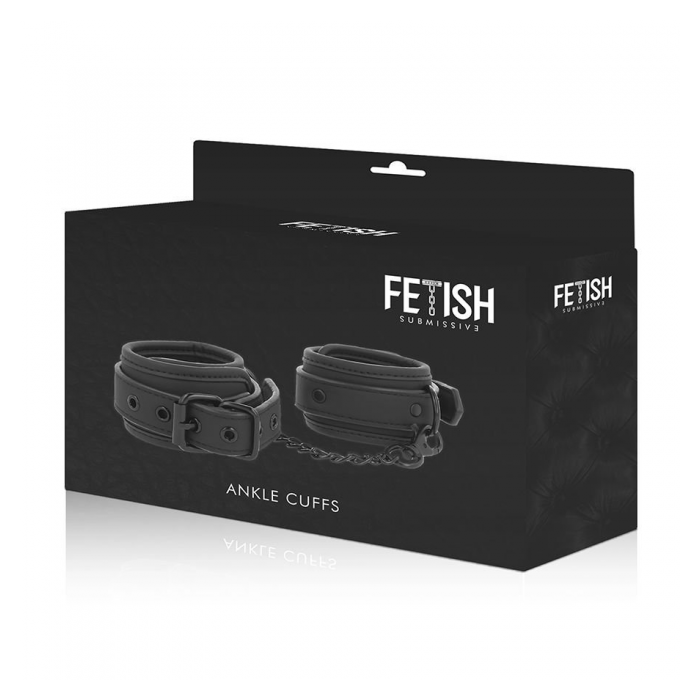 FETISH SUBMISSIVE ANKLE CUFFS VEGAN LEATHER