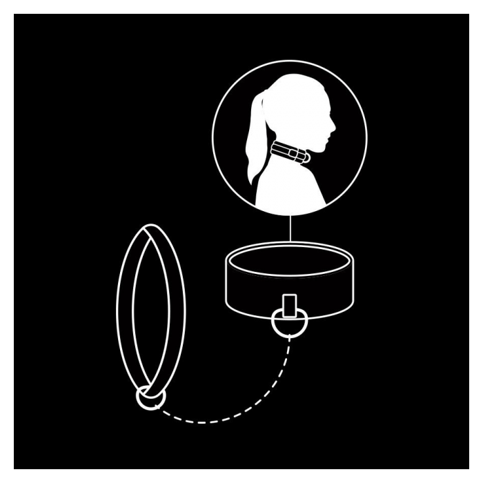 FETISH SUBMISSIVE COLLAR WITH LEASH