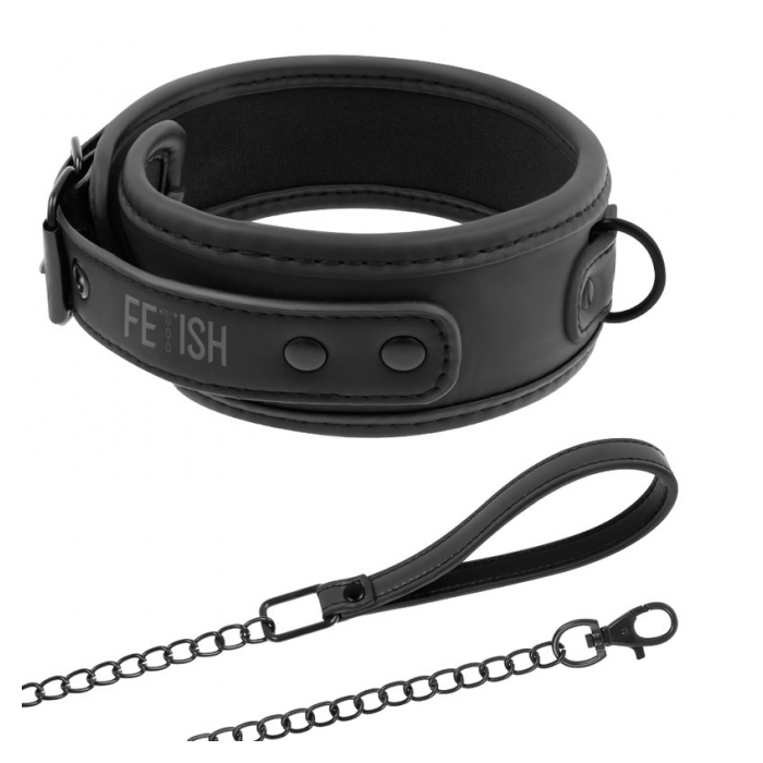 FETISH SUBMISSIVE COLLAR WITH LEASH