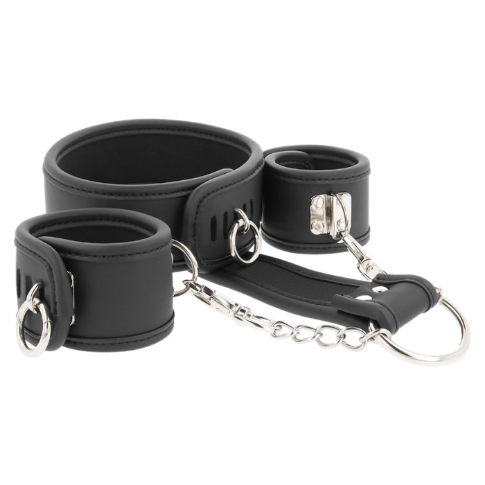 FETISH SUBMISSIVE BOUND NECK TO WRIST RESTRAINTS