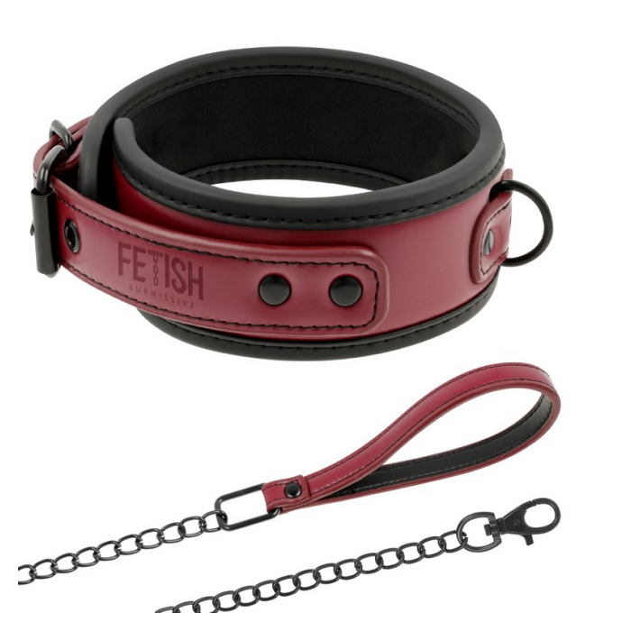 FETISH SUBMISSIVE COLLAR WITH LEASH