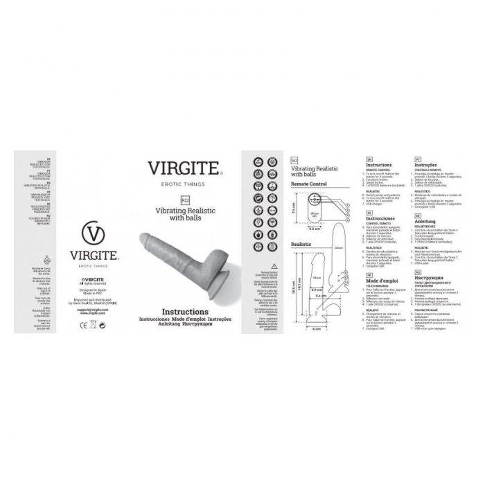 VIBRADOR REALÍSTICO R12 con CONTROL REMOTO de Virgite