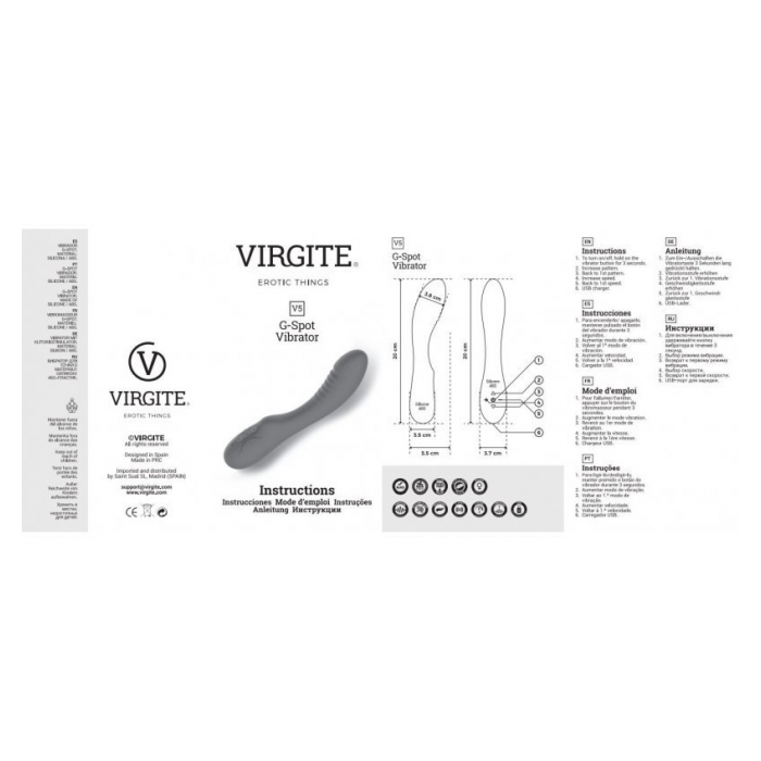 VIBRADOR RECARGABLE V5 MORADO de Virgite