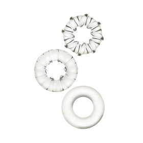 ZAHARA STRETCH RINGS TRIO CLEAR