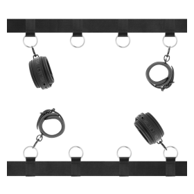 FETISH SUBMISSIVE BED BINDING SET WITH ADJUSTABLE RINGS