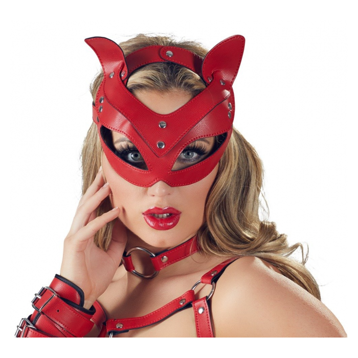 HEAD MASK RED -BAD KITTY