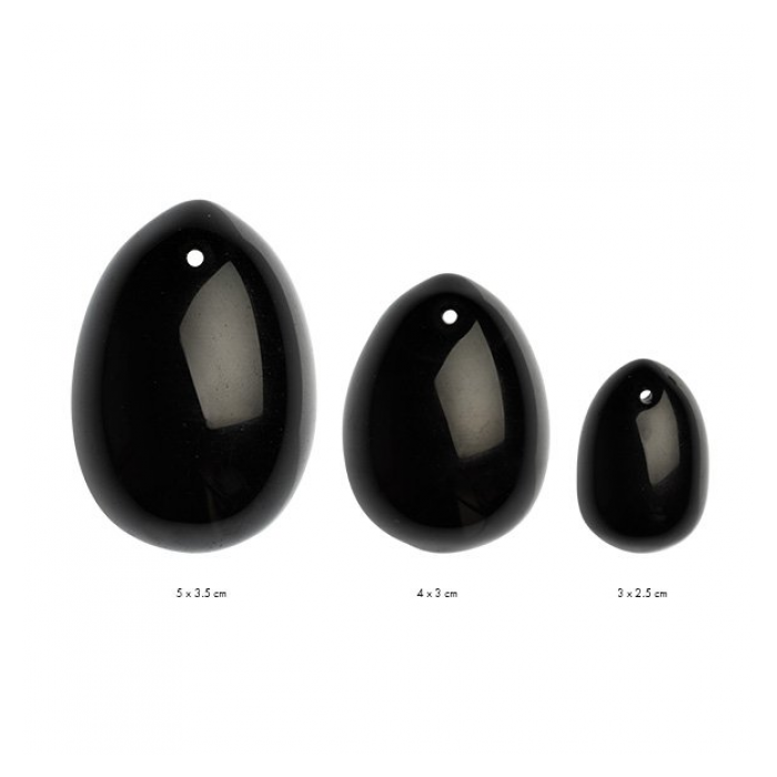 LA GEMMES YONI BLACK OBSIDIAN EGG SET