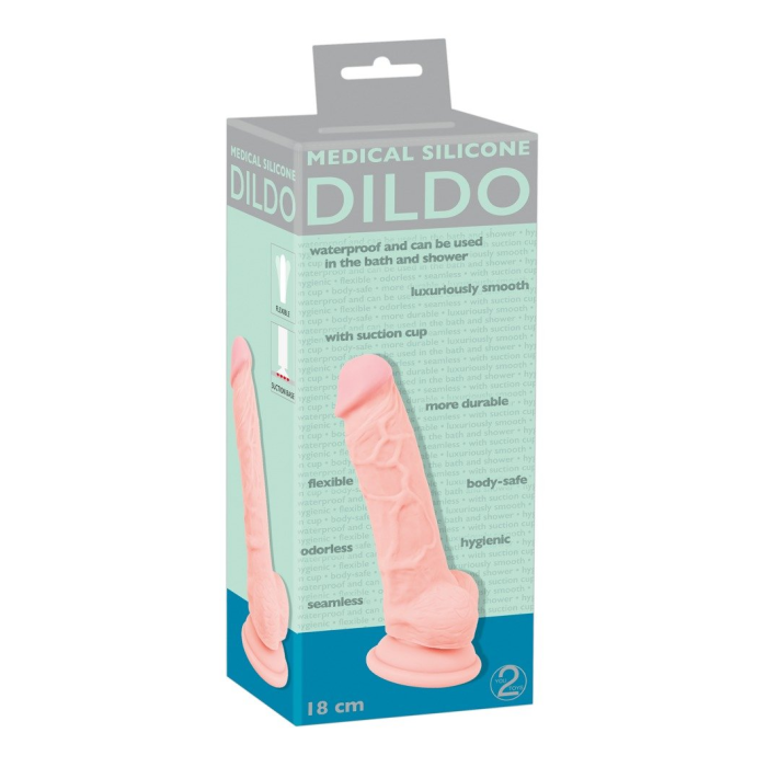 MEDICAL SILICONE DILDO 18CM.