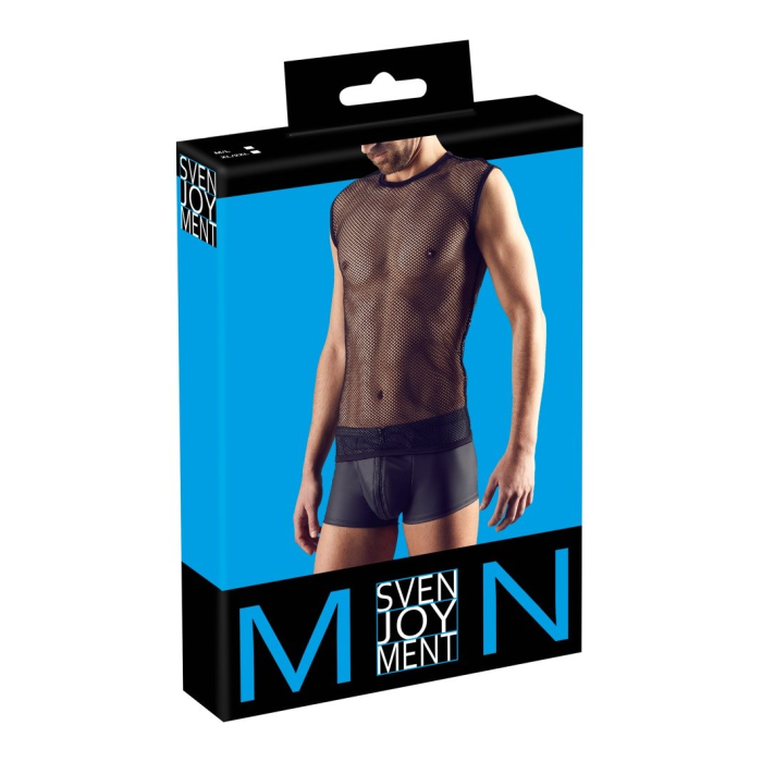 SVENJOYMENT-2160030-CAMISETA NEGRA REJILLA