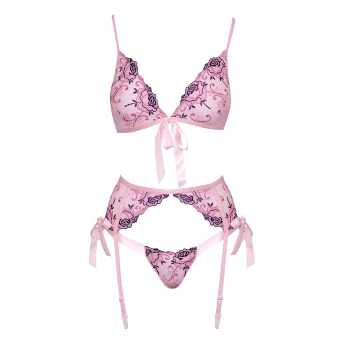 KISSABLE HOT LINGERIE-SET ROSA 3PCS-2214334