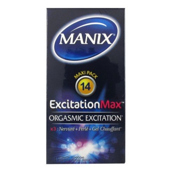 MANIX EXCITATION MAX- PRESERVATIVOS CON RELIEVE 14 UNIDADES