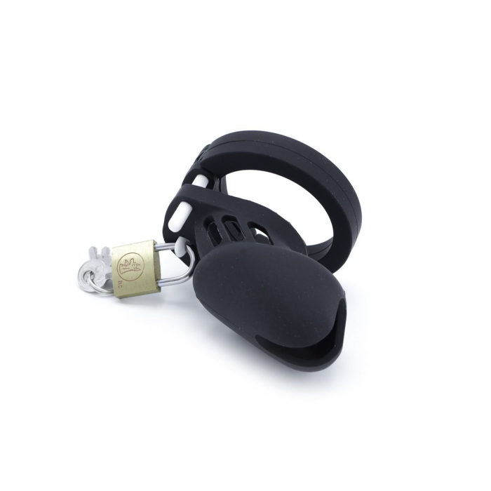 SILICONE ADJUSTABLE CHASTITY DEVICE BLACK