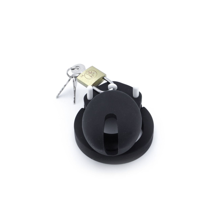 SILICONE ADJUSTABLE CHASTITY DEVICE BLACK