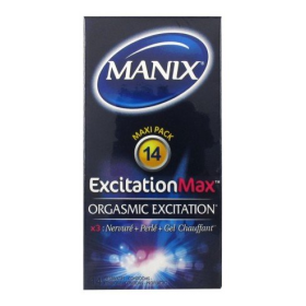 MANIX EXCITATION MAX- PRESERVATIVOS CON RELIEVE 14 UNIDADES