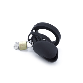 SILICONE ADJUSTABLE CHASTITY DEVICE BLACK