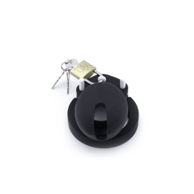 SILICONE ADJUSTABLE CHASTITY DEVICE BLACK