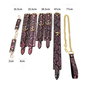 3 PIECE SET BDSM- GOLD-PINK REPTILE