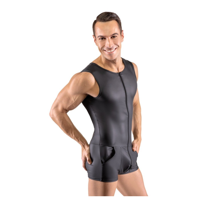 SVENJOYMENT 2150468- BODY NEGRO PARA HOMBRE SIN MANGAS.