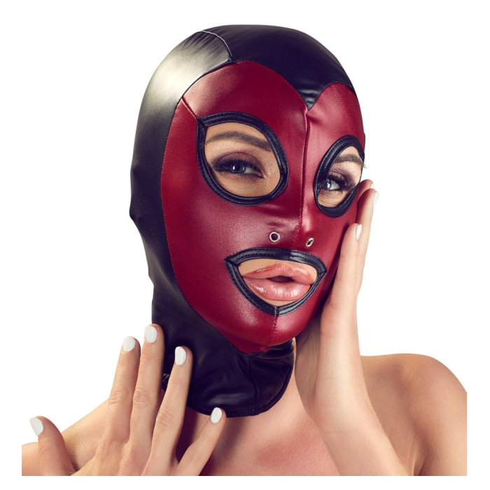 HEAD MASK-ROJA Y NEGRA DE BAD KITTY