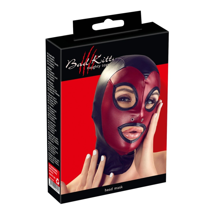 HEAD MASK-ROJA Y NEGRA DE BAD KITTY